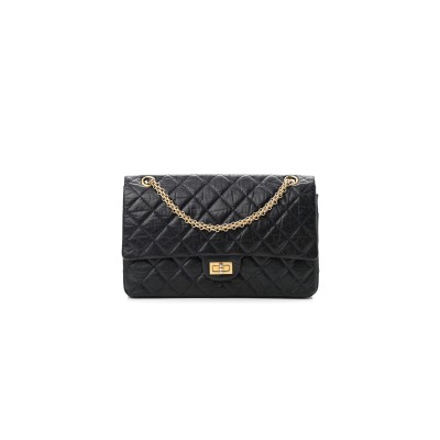 CHANEL AGED CALFSKIN 2.55 FLAP NAVY BULE 1002148 (28*19*9cm)